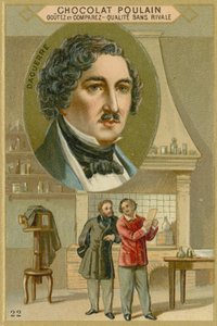 Choklad Poulain handelskort, Louis Daguerre av French School