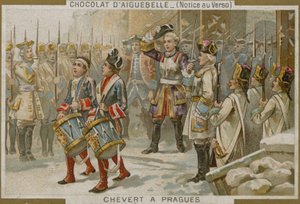 Chocolaterie dAiguebelle handelskort med en bild av Francois de Chevert av French School
