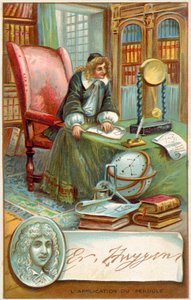 Christiaan Huygens, holländsk matematiker och vetenskapsman (chromolitho) av French School
