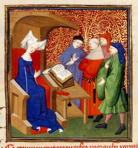 Christine instruerande, MS Harley 4431, f.259v, Frankrike, c.1410-14 (färg på pergament) av French School