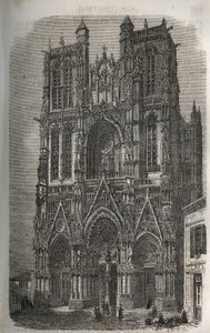 Kyrkan Saint-Vulfran (Saint Vulfran) tidigare collegiale i Abbeville i departementet Somme i Frankrike - gravyr i "Histoire de France" av Victor Duruy (1811-1894) - 1882 av French School