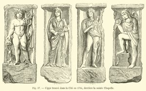 Cippus hittades i staden 1784, bakom Sainte Chapelle av French School