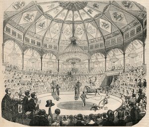 Cirque national des Champs Elysees på 1800-talet - Gravyr i "Tableau-de-Paris" av Edmond Texier 1852 av French School