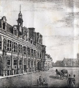 Stadshuset - "Alphabet Picturesque des Monumens de Paris" c.1840 (gravyr) av French School
