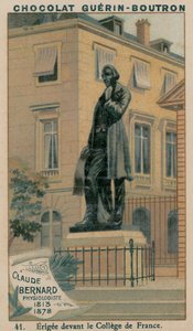 Claude Bernard, fysiolog, 1813-1878, uppförd framför College de France av French School