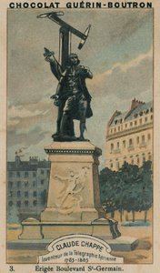 Claude Chappe, uppfinnare av Aerial Telegraph, 1763-1805, Erigee Boulevard St-Germain av French School