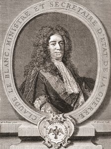 Claude Le Blanc, 1669 1728. Fransk kunglig tjänsteman från den antika regimen och två gånger krigsminister. Från Les Heures Libres publicerad 1908. av French School
