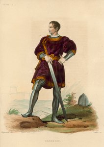 Clisson (färgad gravyr) av French School