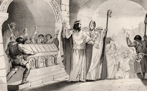 Clovis II (635-57) Säljer silver och guld från helgedomen för att föda de fattiga, från 