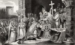 Clovis I (465-511) Döpt med män från sin armé före slaget vid Tolbiac, från 