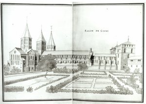 Cluny Abbey, från Grand Atlas, t.2 (wc på papper) av French School