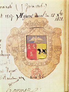 Vapensköld av Charles Maurice de Talleyrand-Perigord (1754-1838) Prins av Benevento av French School