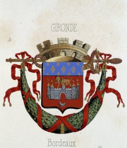 Stadens Bordeaux vapen - i "" Armorial National de France", av H. Traversier, Paris av French School