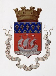 Stadens Paris vapen: Empire (Napoleon III) - Prefekturs beslut den 24 novembre 1853 - i "" Armorial National de France", av H. Traversier, Paris av French School