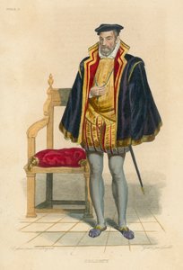 Coligny (färgad gravyr) av French School