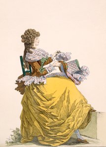 Colinette, tallrik nr.315 från Galeries des Modes et Costumes Francais, c.1778-87 99:kläder; traditionell klänning; traditionell kostym; mode; illustration; c18:e; modern; clo av French School