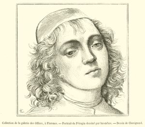 Samling av Uffizierna, Florens, Porträtt av Perugin (gravyr) av French School