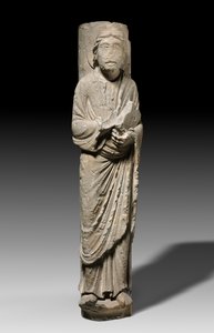 Kolumnfigur av en apostel, Châlons-sur-Marne, ca 1180 (kalksten) av French School