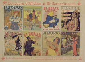 Tävling om bästa affisch för det franska rengöringsmedlet Bi-Borax Oriental, 1898 av French School