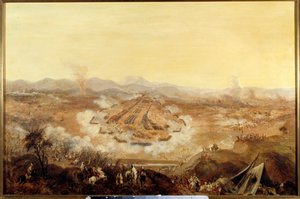 Erövring av Algeriet: "" Slaget vid Isly den 16/08/1844 ställer marockanerna som stöder Abd el Kader till fransmännen"" Målning av den franska skolan. 1844 Paris, Musee de l