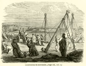 Construction du tabernacle (gravyr) av French School