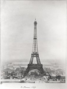Byggandet av Eiffeltornet, Paris, 31 mars 1889 av French School