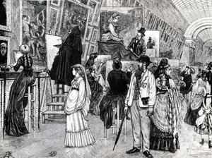 Kopister i Grande Galerie of Louvren, ca 1880 av French School