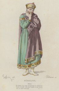 Corneille, Heraclius, Akt I, Sc I (färgad gravyr) av French School