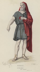 Corneille, Horace, akt III, Sc VI (färgad gravyr) av French School