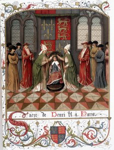 Kröning av Henrik VI i Paris 1431 (vellum) av French School