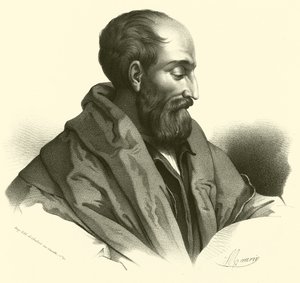 Correggio, porträtt (gravyr) av French School