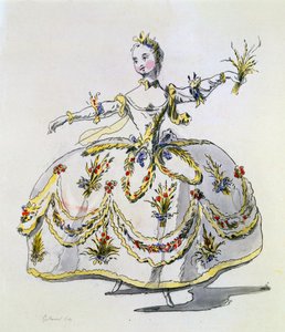Kostymdesign för Ceres, faksimil gjord av A. Guillaumot Fils (handfärgad gravyr) av French School