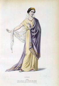 Kostym för karaktären Phedre i stycket med samma namn av Jean Racine (1639-1699) 1800-talets Paris, fransk komedi av French School
