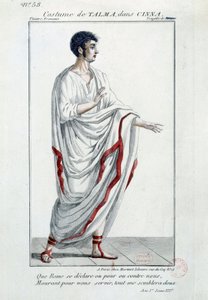 Kostym av komikern Francois-Joseph (Francois Joseph) Talma (1763-1826) i tragedin "Cinna ou la Clemence d