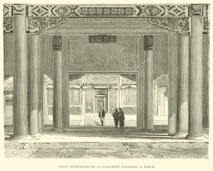 Cour Interieure de la Legation Anglaise, a Pekin (gravyr) av French School