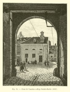 Innergården till det tidigare Sainte-Barbe-kollegiet, 1830 av French School