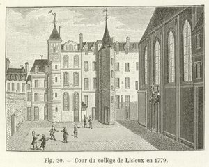 Gården till college i Lisieux 1779 av French School