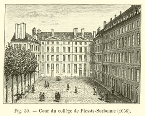 Gården till college i Plessis-Sorbonne, 1656 av French School