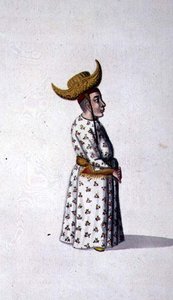 Dvärg i hovet, osmansk tid, tredje kvartalet 1700-talet (akvarell på papper) av French School
