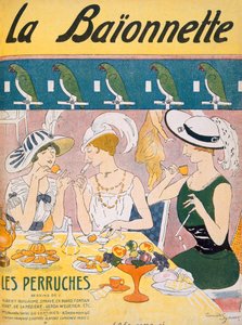 Omslagsillustration från La Baionnette magazine, 1914-18 av French School