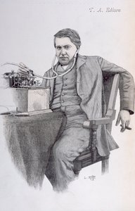 Omslagsillustration av La Revue Illustree föreställande Thomas Alva Edison, 1889 av French School