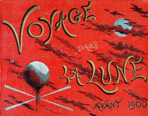 Omslaget till boken "Voyage dans la lune avant 1900" av A. de Ville d