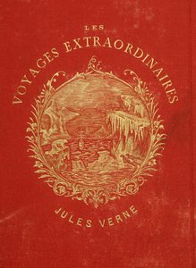 Omslag till samlingen "" Les Voyages Extraordinary"" av Jules Verne. Slutet av 1800-talet. av French School