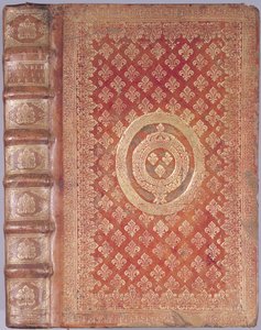 Omslag till verk av Tacitus (55-120) med Ludvig XIV:s vapen (1638-1715) (präglat läder) av French School