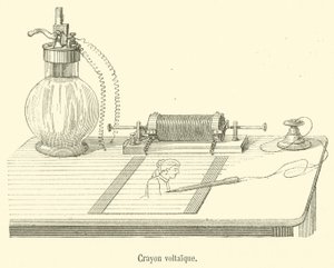 Crayon voltaique (gravyr) av French School