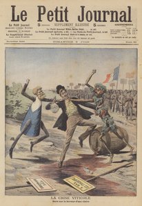 Kris i vinindustrin (färg litho) av French School