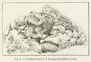 Cromlech hittades i Varenne-Saint-Hilaire, 1858 av French School