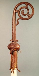 Crozier av kansler Guerin, biskop av Senlis från 1213-27 (förgylld metall) av French School