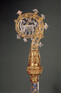 Crozier of the Abbess of Lys, 1200-1400-talet (guld och bergskristall)