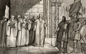 Dagobert (603-39) Ta ner fanan på St. Denis, från 